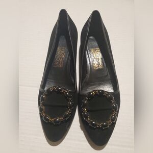 SALVATORE FERRAGAMO BLACK FLATS